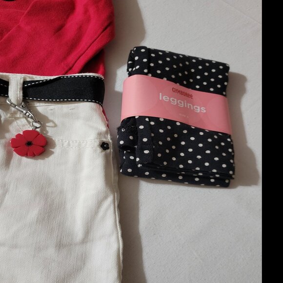 Gymboree Poppy Love NWT size 5 leggings, USED size 4 skort shirt Outfit. - Picture 3 of 3